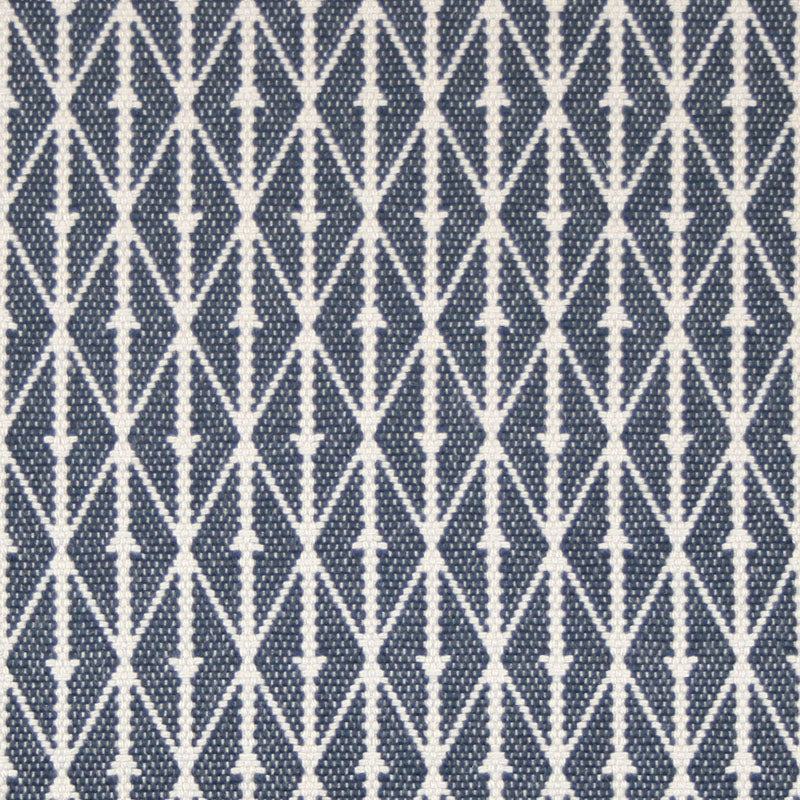 Diamond flatweave runner in medium blue