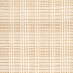 Broadloom rug with tan and cream stripes on a checkered background