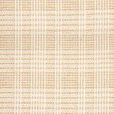 Broadloom rug with tan and cream stripes on a checkered background