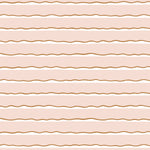 Detail of wallpaper in an undulating stripe pattern in pink, white and gold.