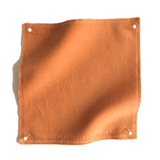 Square fabric swatch of velvet in an orange colorway.