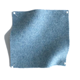 Square fabric swatch of wool in a blue colorway.