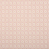 Broadloom carpet in a dense circle lattice with small floral accents in light pink a cream field.