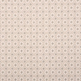 Broadloom carpet in a dense circle lattice with small floral accents in taupe on a cream field.