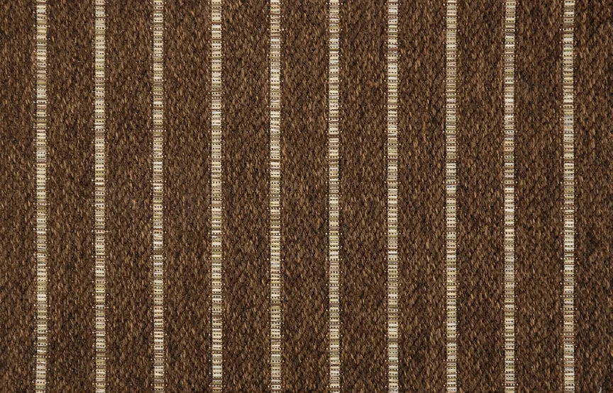 Broadloom carpet with subtle stripe in dark brown.