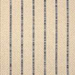 Broadloom carpet with subtle stripe in blue and cream.