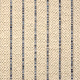 Broadloom carpet with subtle stripe in blue and cream.