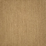 Close up of a carpet with a herringbone weave in tan. 