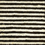Woven rug swatch in natural fibers in a white and dark brown stripe pattern