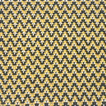 Patterned rug with a black and yellow chevron design