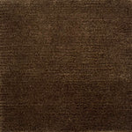 Handknotted rug in wool and merino in solid cut pile in chocolate brown.