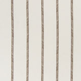 printed linen fabric in a minimal geometric linear pattern in brown on a cream field.