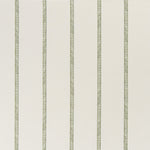 printed linen fabric in a minimal geometric linear pattern in sage on a cream field.
