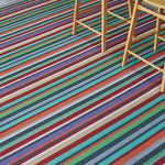 Striped flatweave runner in green blue purple orange red 