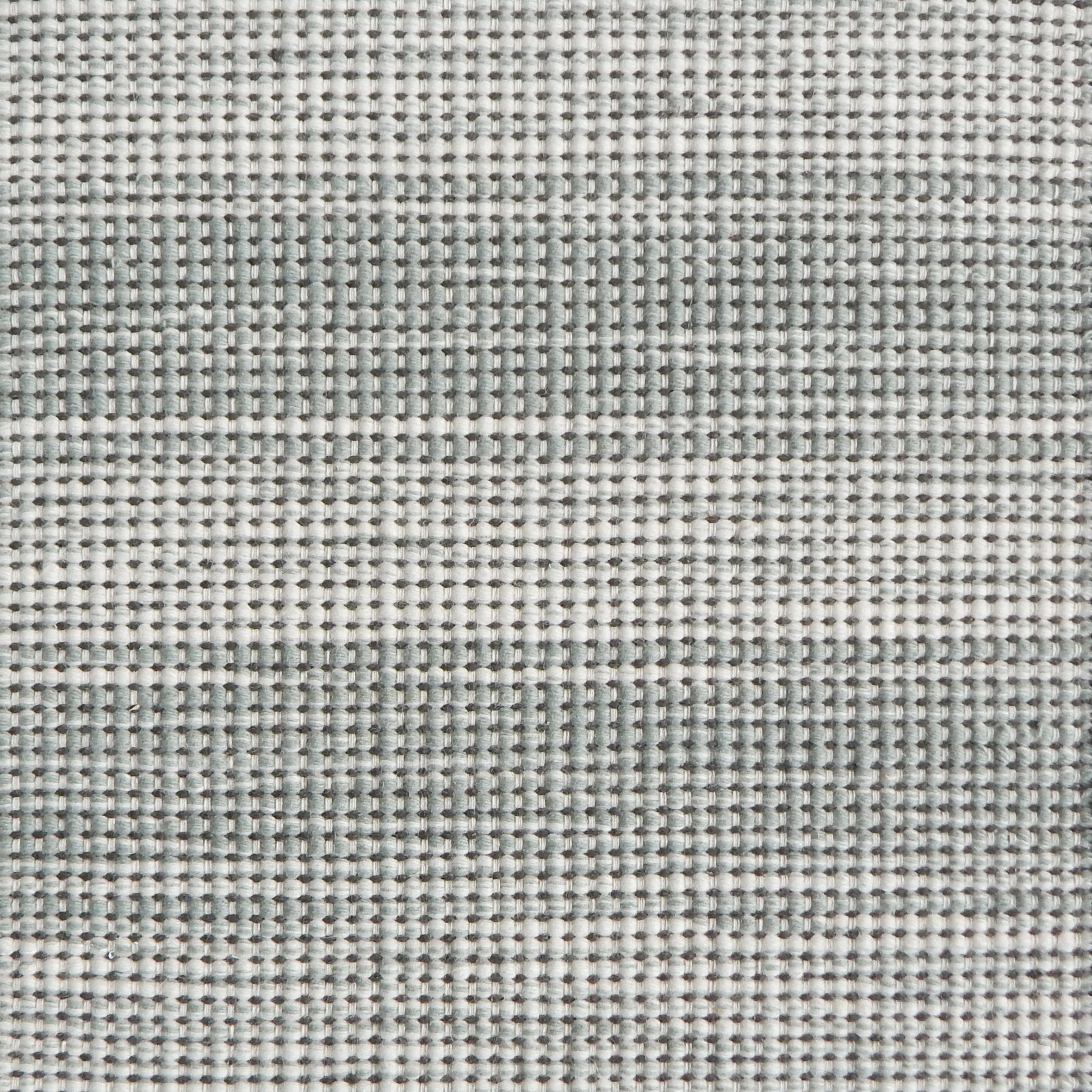 Flatweave rug in a subtle stripe of white and sea green. 