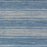 Flatweave rug in a subtle stripe of white and bright blue