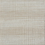 Flatweave rug in a subtle stripe of white and beige.