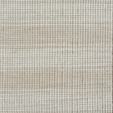 Flatweave rug in a subtle stripe of white and beige.