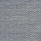 Flatweave rug with an diamond stripe pattern in cream and heather blue