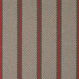 Striped flatweave runner in light grey with red