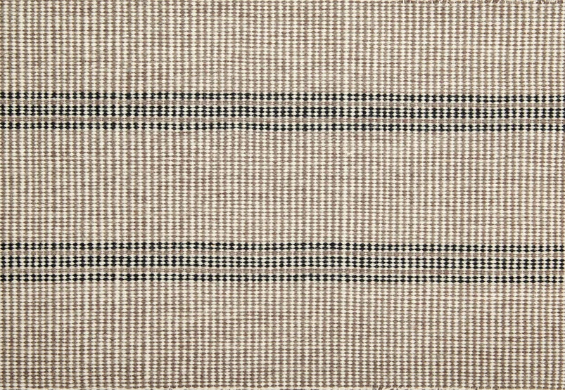 Broadloom carpet swatch in a striped pattern in a neutral black design