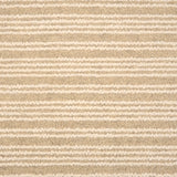 Broadloom carpet with raised cream stripes on tan. 