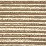 Broadloom carpet with raised cream stripes on brown.