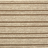 Broadloom carpet with raised cream stripes on brown.