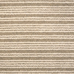 Broadloom carpet with raised cream stripes on taupe. 