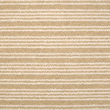 Broadloom carpet with raised cream stripes on tan.