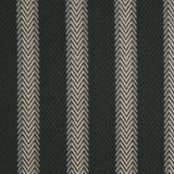 Striped flatweave runner in dark green and white 