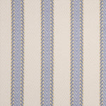 Striped flatweave runner in white and light blue