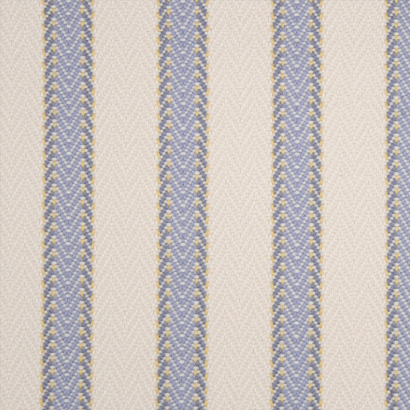 Striped flatweave runner in white and light blue