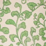 Green leafy pattern on a beige background