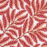 Pattern of pink and orange leaves on a white background