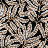 Pattern of brown leaves on a black background