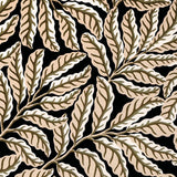 Pattern of beige and cream leaves on a black background