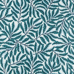 Pattern of green and blue  leaves on a white background