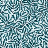 Pattern of green and blue  leaves on a white background