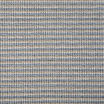 Broadloom carpet with textured stripe in shades of blue, tan and cream.