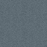 Detail of printed wallpaper with watercolor swirling stripe pattern in tonal navy blue