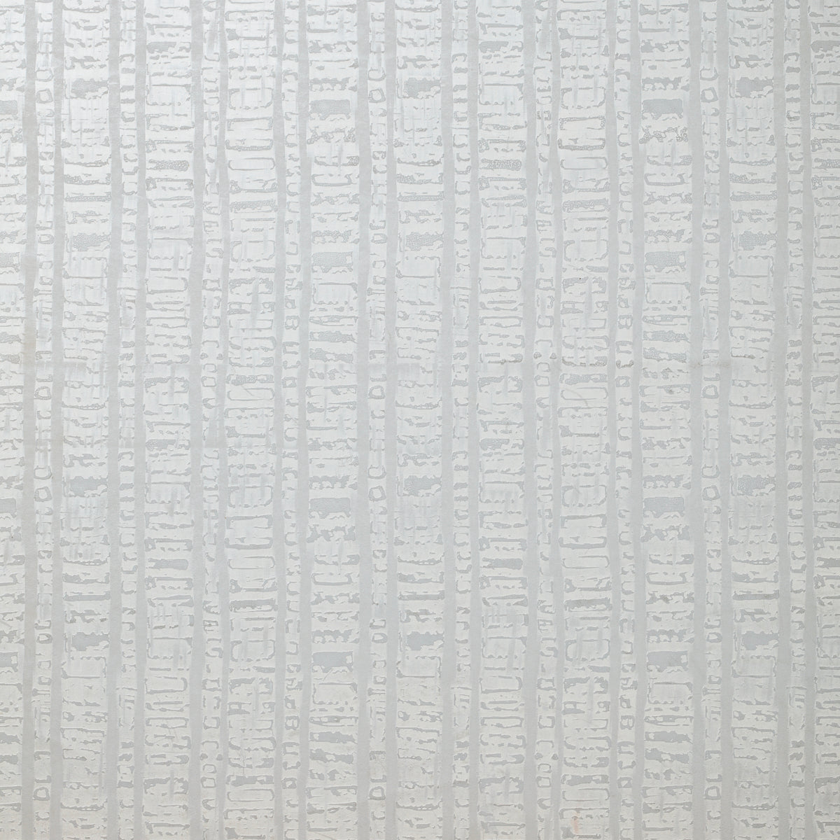 Detail of wallpaper in a textural stripe print in blue-gray.