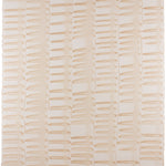 Sheet of hand-painted wallpaper with an undulating ribbon pattern in peach.