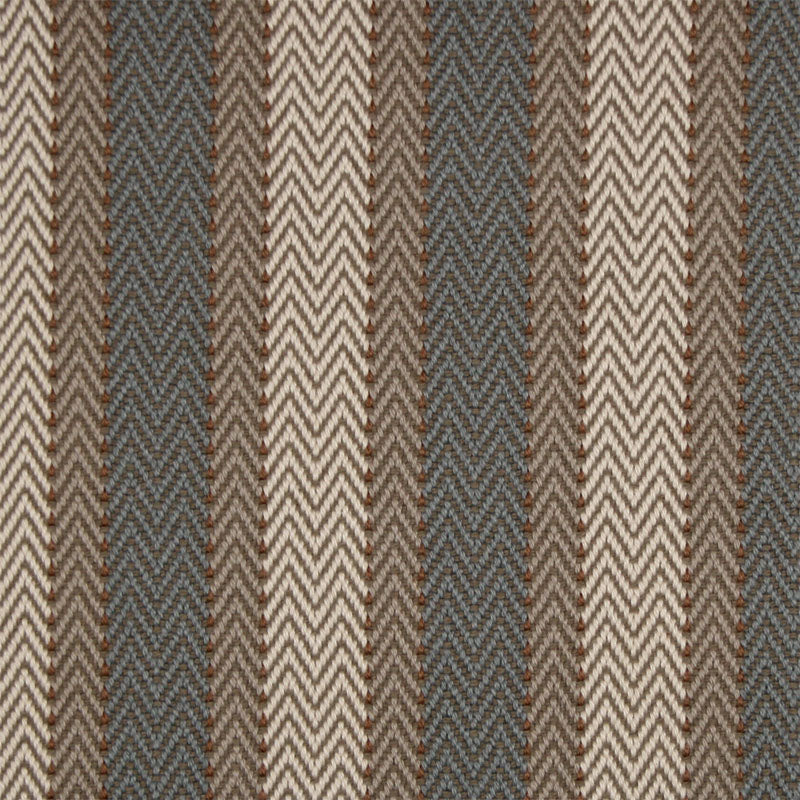 Striped flatweave runner in white grey and slate blue