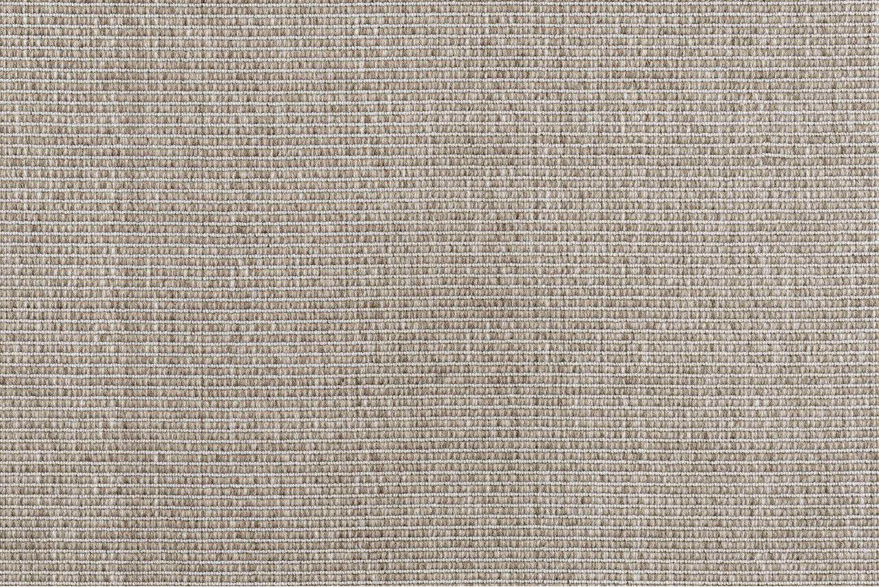 Broadloom carpet in a ribbed stripe in taupe.