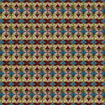 Wallpaper with geometric stained glass pattern pattern with red, turquoise, pink and green. 