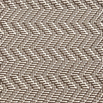 Indoor-Outdoor rug in a zig zag stripe in white and brown.