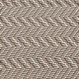Indoor-Outdoor rug in a zig zag stripe in white and brown.