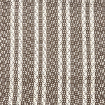 Indoor-Outdoor rug in a woven stripe in white and brown.