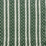 Indoor-Outdoor rug in a woven stripe in white and green.
